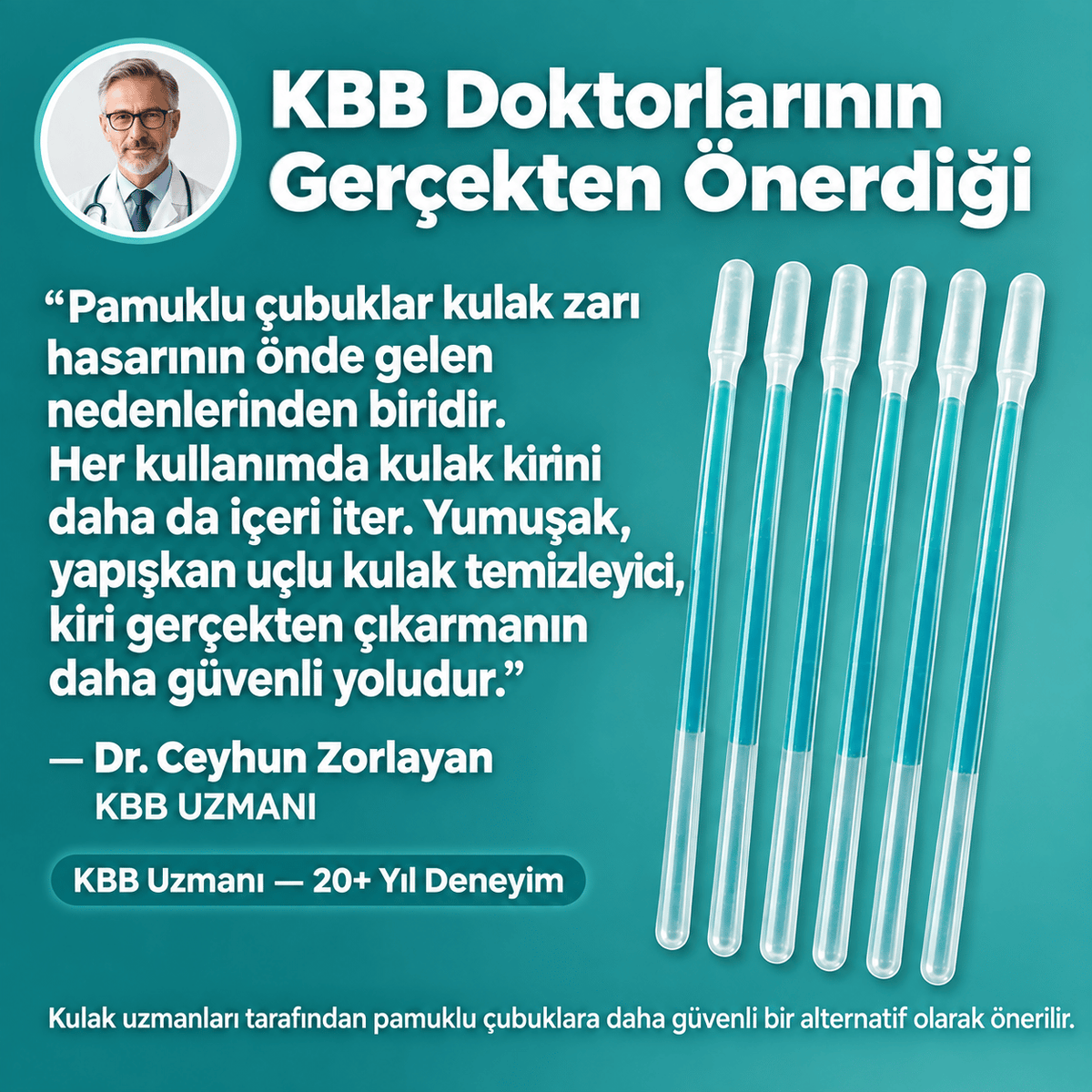 Yapışkan Uçlu Kulak Temizleyici
