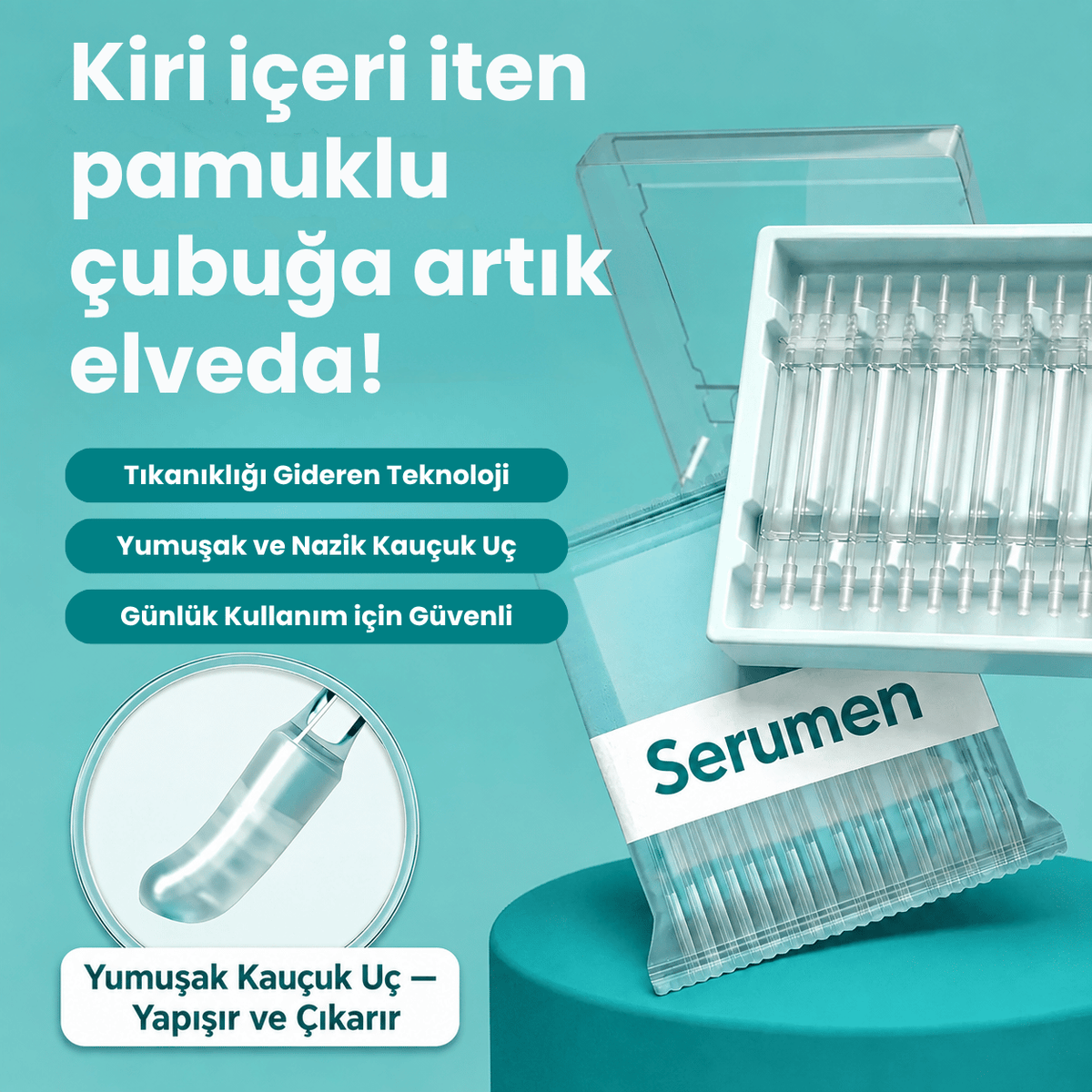 Yapışkan Uçlu Kulak Temizleyici