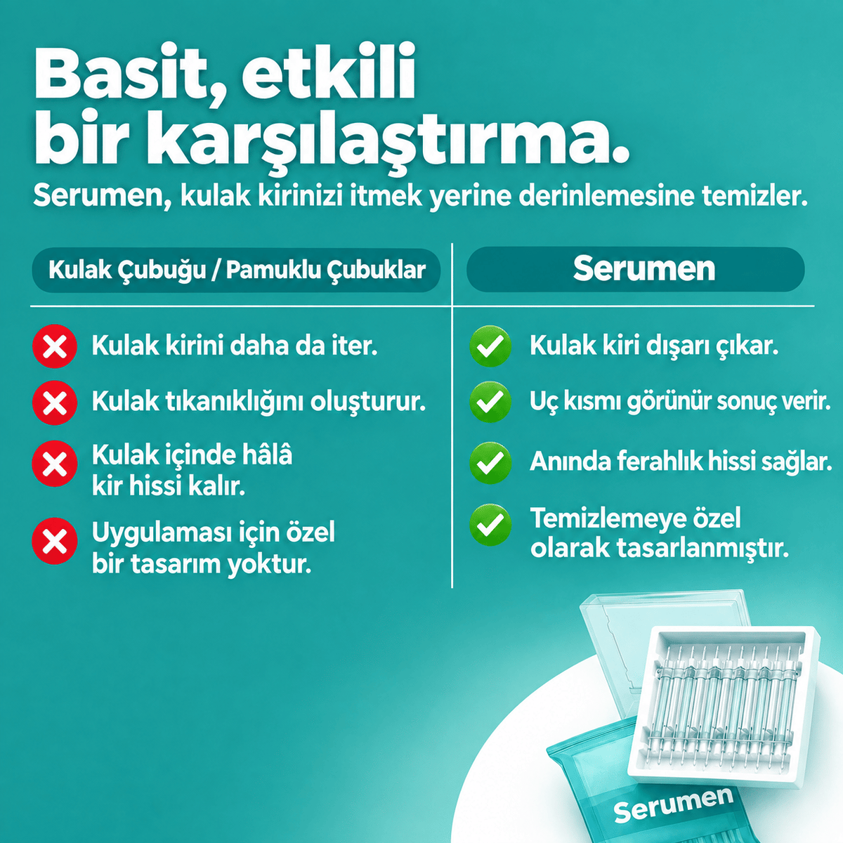 Yapışkan Uçlu Kulak Temizleyici